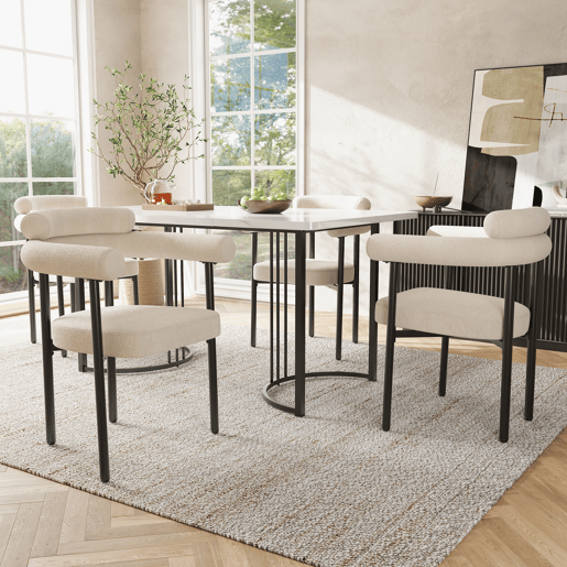 Cadeira de sala de jantar 2 St - Cadeira de sala de jantar moderna e simples, assento em couro artificial creme - Bege