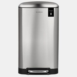 Caixote Cozinha Pedal 40L Les Collectors N°875 | Aço Inoxidável | Balde Interior Removível | Fecho Silencioso | Prateado