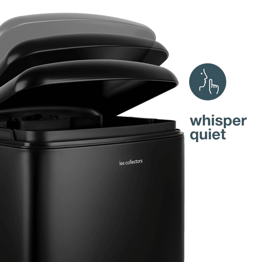 Caixote Cozinha Pedal 20L Les Collectors N°505 | Aço Inoxidável | Balde Interior Removível | Fecho Silencioso | Preto