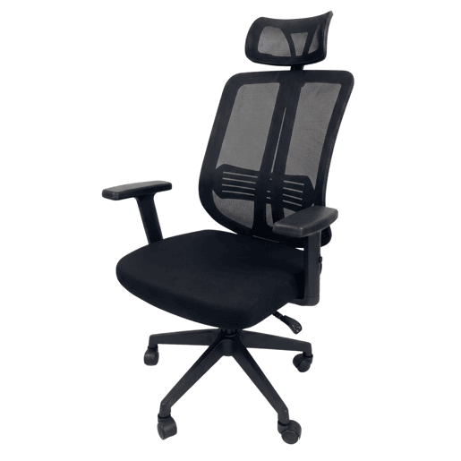 Cadeira de escritório Ergovan, cadeira ergonômica para mesa, suporte lombar, apoio de cabeça, respirável, preta, 61x115-125x48 cm