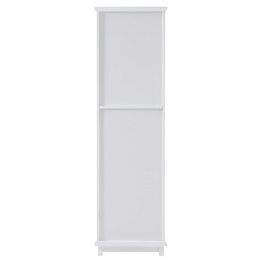 Armário de casa de banho 45x36x160 cm - portas de vidro, 2 armários, 2 gavetas, puxadores dourados - branco