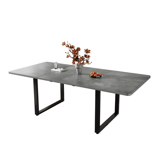 Mesa de jantar extensÃvel 140180220x90 cm - para 6-10 pessoas, forma reta, pernas em metal - cinzento Mesa de jantar extensÃvel 140180220x90 cm - para 6-10 pessoas, forma reta, pernas em metal - cinzento
