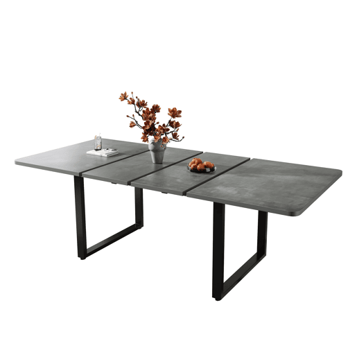 Mesa de jantar extensÃvel 140180220x90 cm - para 6-10 pessoas, forma reta, pernas em metal - cinzento Mesa de jantar extensÃvel 140180220x90 cm - para 6-10 pessoas, forma reta, pernas em metal - cinzento