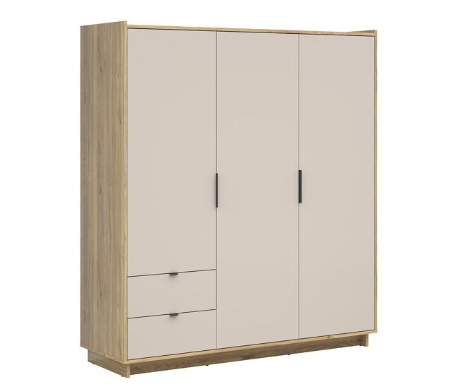 Armario 3 puertas 2 cajones Donna Cachemira y Madera
