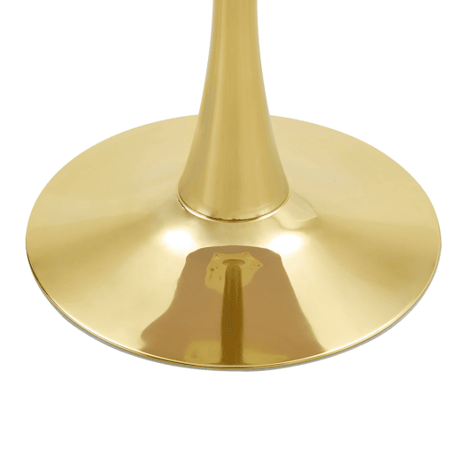 Mesa auxiliar redonda 60 cm - MDF com termoformado, mármore preto, estrutura dourada - Preto+Dourado