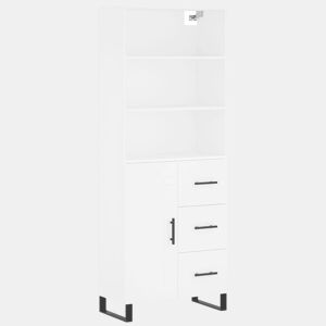 Armário alto - Bufete - Móvel de apoio 69,5x34x180 cm derivados de madeira branco pt646