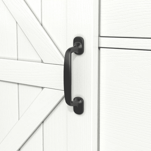 Móvel de casa de banho de 91,5 cm - Armário com portas tipo celeiro, lavatório de cerâmica, gavetas e compartimento - Branco