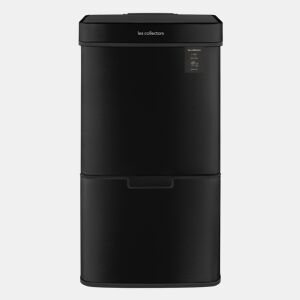 Caixote Reciclagem 3 Compartimentos 69L Les Collectors N°1015 | Aço Inoxidável | Sensor Infravermelho Sem Contacto | Fecho Automático Silencioso | Preto Mate