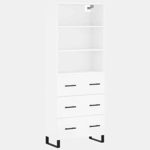 Armário alto - Bufete - Móvel de apoio 69,5x34x180 cm derivados de madeira branco pt632