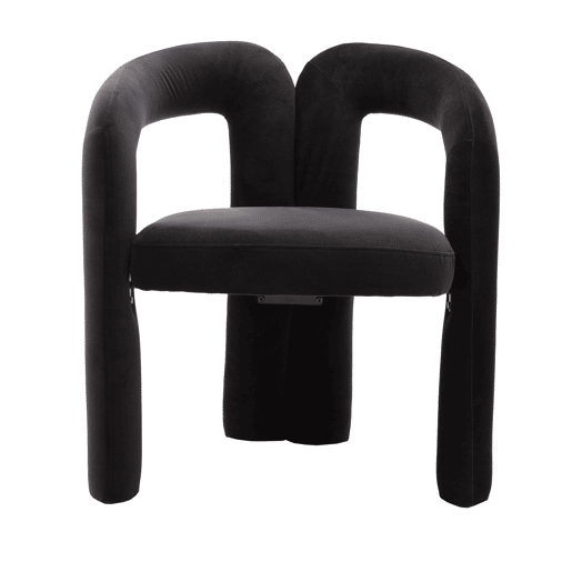 Cadeiras de jantar de veludo 2 peças - design moderno, cadeiras decorativas com encosto estofado - Preto
