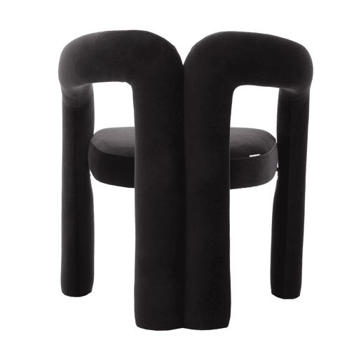 Cadeiras de jantar de veludo 2 peças - design moderno, cadeiras decorativas com encosto estofado - Preto