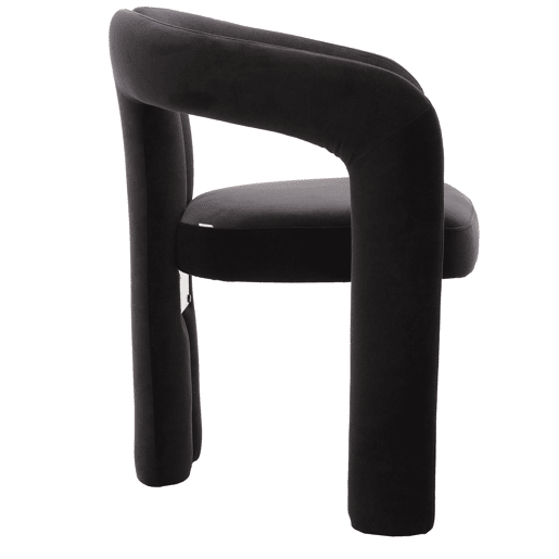 Cadeiras de jantar de veludo 2 peças - design moderno, cadeiras decorativas com encosto estofado - Preto