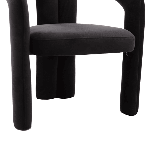 Cadeiras de jantar de veludo 2 peças - design moderno, cadeiras decorativas com encosto estofado - Preto
