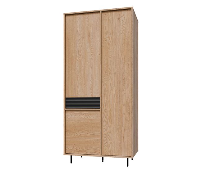 Armario 3 puertas astra madera y negro