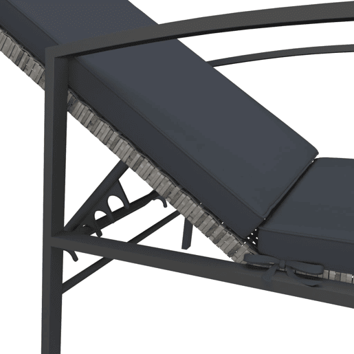 vidaXL EspreguiƧadeiras com mesa 2 pcs vime PE cinzento vidaXL EspreguiƧadeiras com mesa 2 pcs vime PE cinzento