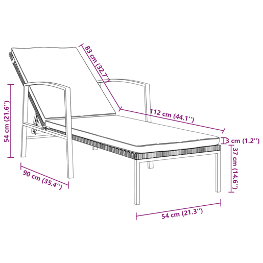 vidaXL EspreguiƧadeiras com mesa 2 pcs vime PE cinzento vidaXL EspreguiƧadeiras com mesa 2 pcs vime PE cinzento