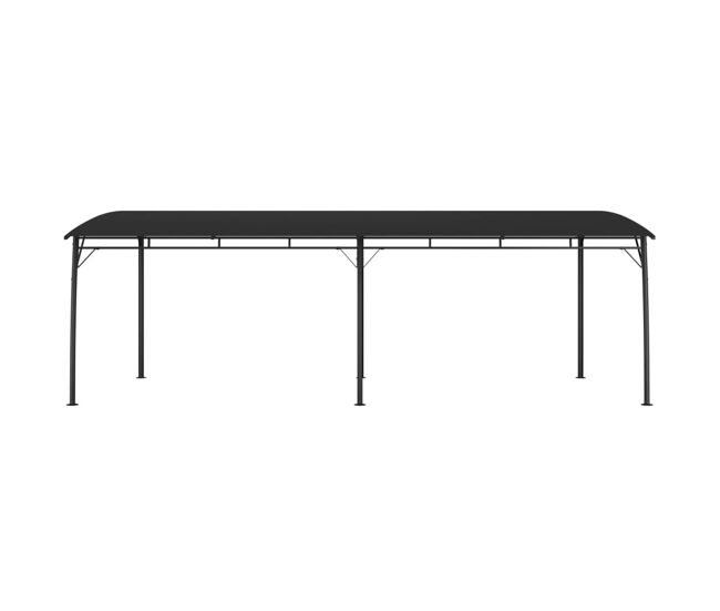 Pérgola bada para jardín acero negro 255x600x300 cm