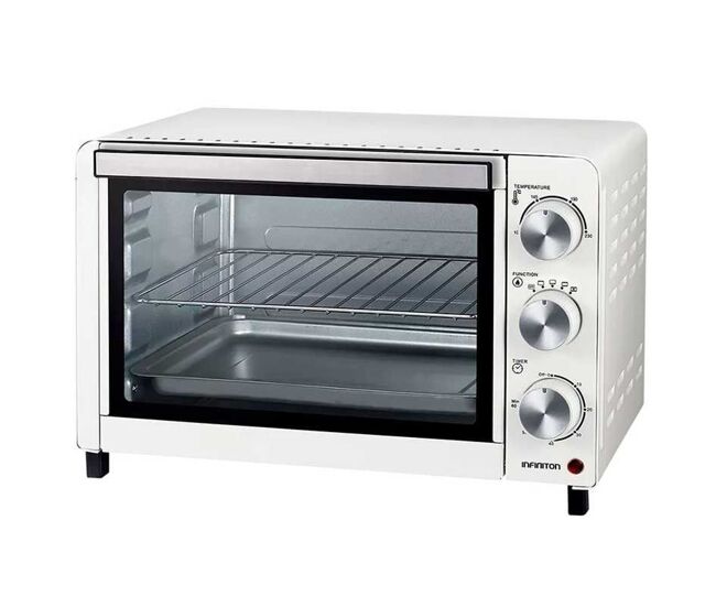 Horno de sobremesa infiniton hsm-13b19 18l 1200w con temporizador blanco 28,5x42,6x32,8 cm