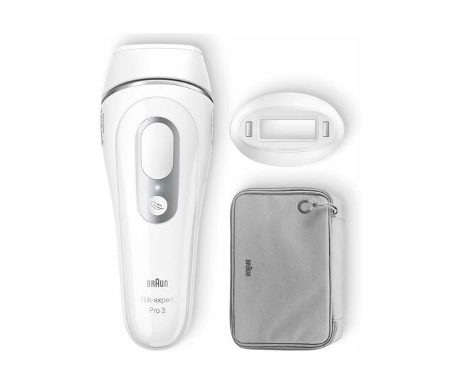 Depiladora de luz pulsada braun pl3020 3 intensidades + neceser blanco