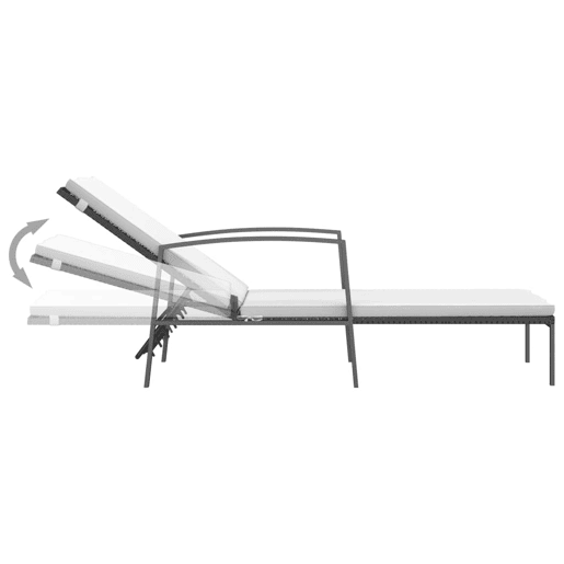 vidaXL Espreguiçadeiras com mesa 2 pcs vime PE preto