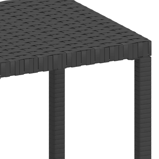 vidaXL Espreguiçadeiras com mesa 2 pcs vime PE preto