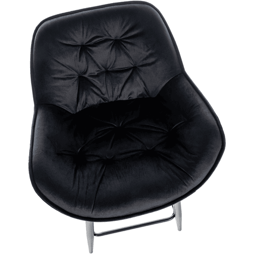 Banqueta altacadeira alta x1 com assento com efeito capitonê em veludo preto e metal preto 10_0004891