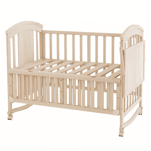 Berço de madeira multifuncional 120x60x95 cm (extensível até 40 cm) u2013 com trocador, prateleira dobrável, convertível em berço de co-leito, estrutura extensível, sem colchão u2013 cor madeira natural Berço de madeira multifuncional 120x60x95 cm (extensível até 40 cm) u2013 com trocador, prateleira dobrável, convertível em berço de co-leito, estrutura extensível, sem colchão u2013 cor madeira natural