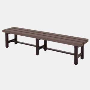 Banco de jardim em alumínio resistente às intempéries com pernas ajustáveis 180 cm marrom 04_0005829