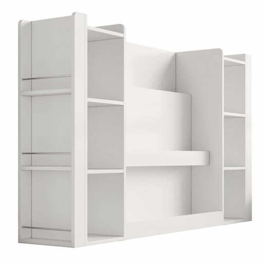 Estante infantil 140 x 30 x 95 cm - estante para livros infantis com espaço de arrumação, armário infantil, móvel de madeira para quarto infantil - branco