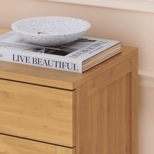 Sapateira Aarela com gaveta bambu 67x66x34cm - Natural en.casa
