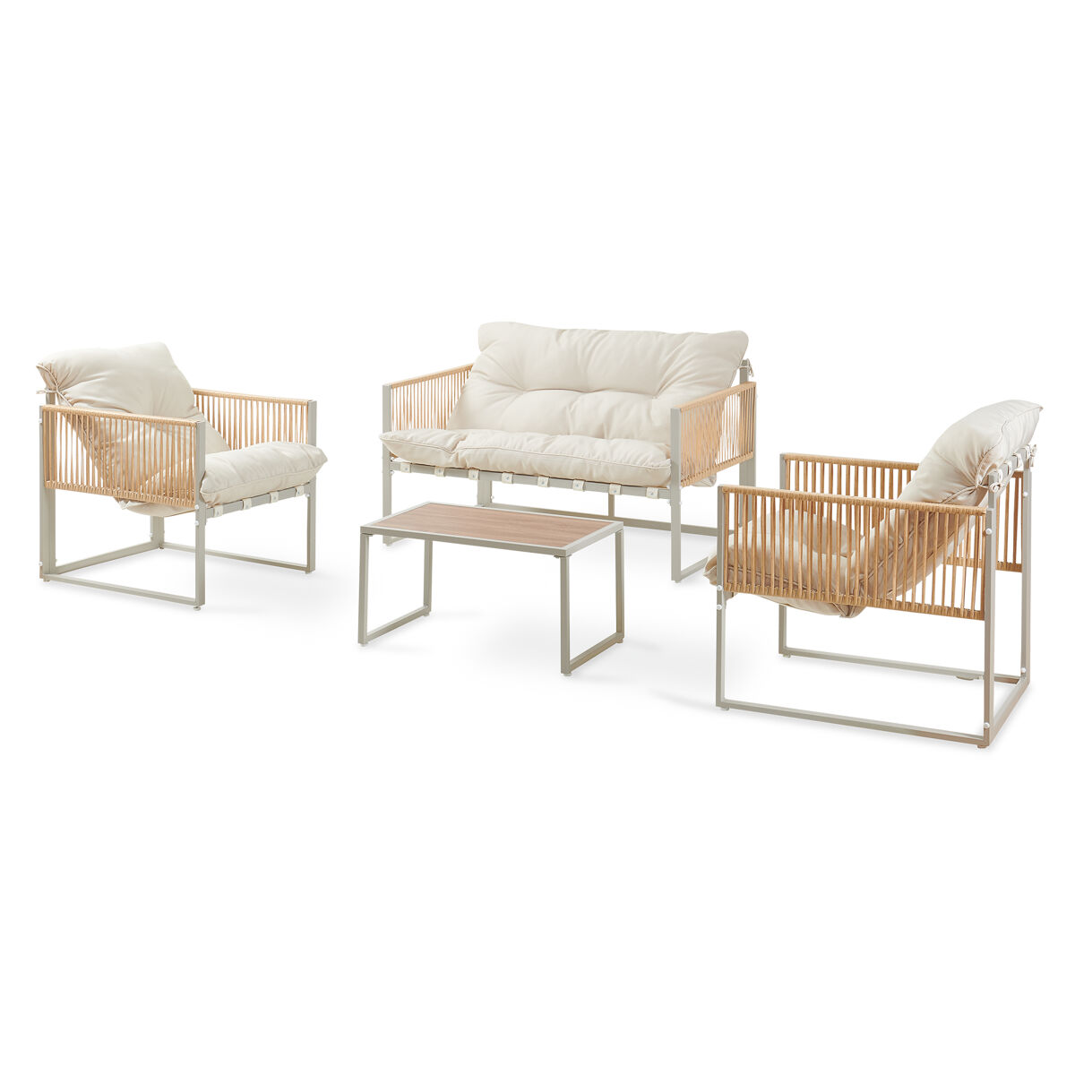 Conjunto de muebles de jardín Karg mesa sofá 2 sillones casa.pro