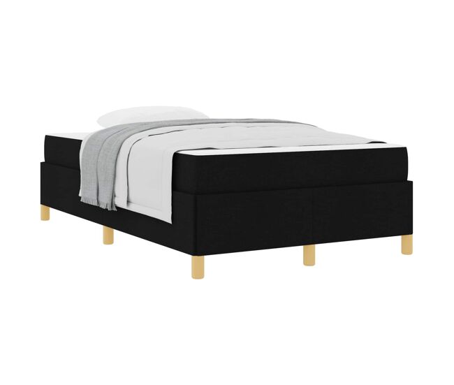 Estructura de cama doble matrimonial con colchón negro 120 x 200 cm tela