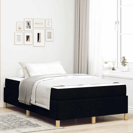 Estrutura da Cama de casal moderno com colchão Preto 120 x 200 cm tecido
