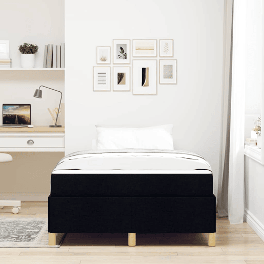 Estrutura da Cama de casal moderno com colchão Preto 120 x 200 cm tecido