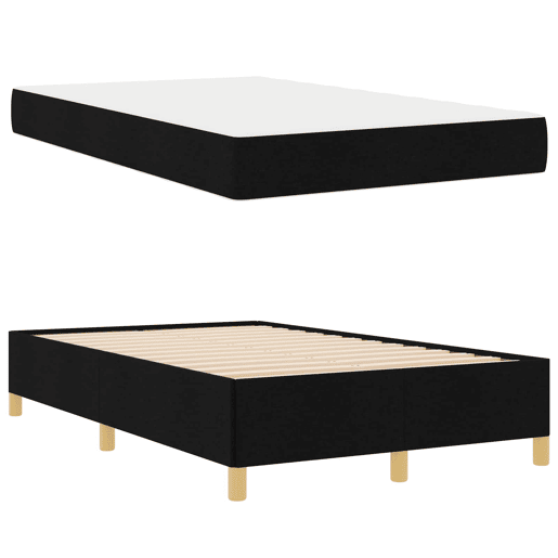 Estrutura da Cama de casal moderno com colchão Preto 120 x 200 cm tecido
