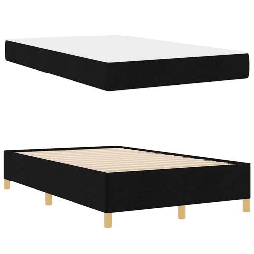 Estrutura da Cama de casal moderno com colchão Preto 120 x 200 cm tecido