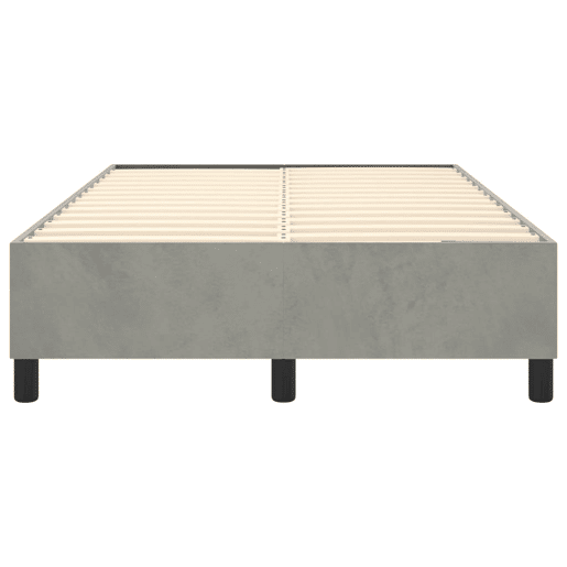 Estrutura de Cama de casal moderno com molas 120x200 cm veludo cinzento-claro
