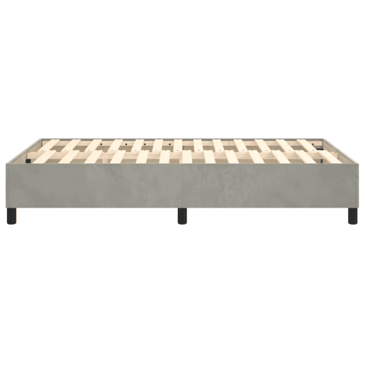 Estrutura de Cama de casal moderno com molas 120x200 cm veludo cinzento-claro