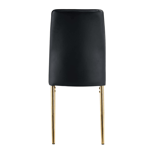 Cadeira de sala de jantar 4 unidades - PU preto, pernas metálicas douradas - design elegante Preto+Dourado