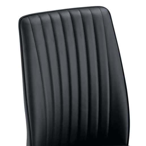 Cadeira de sala de jantar 4 unidades - PU preto, pernas metálicas douradas - design elegante Preto+Dourado