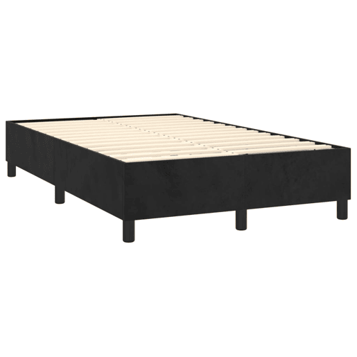 Estrutura de Cama de casal moderno com molas 120x200 cm veludo preto