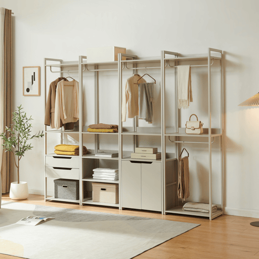 Bengaleiro de pé Jässaatka 1 varão 5 prateleiras aço 200x61x40 cm Cinzento en.casa
