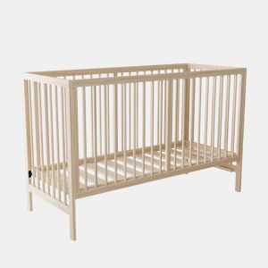 Berço de madeira multifuncional 120x60x90 cm - convertível em berço de co-leito, secretária e cavalete, altura ajustável, madeira de pinho - Natural
