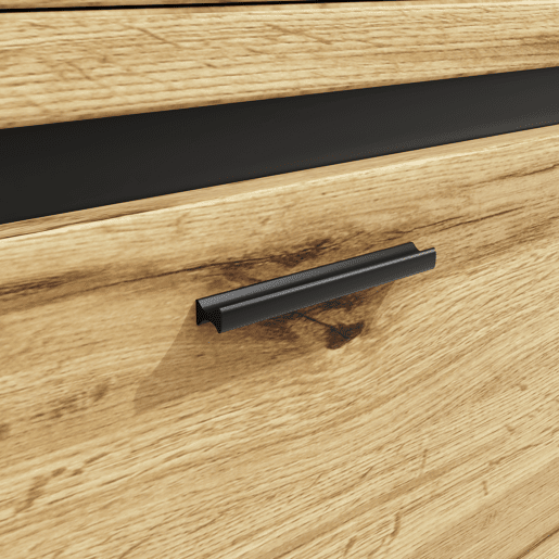 Mesa extensível 138x39x105 cm - estende até 220 cm, mesa de cozinha e sala de jantar, com veios de madeira - Cor madeira