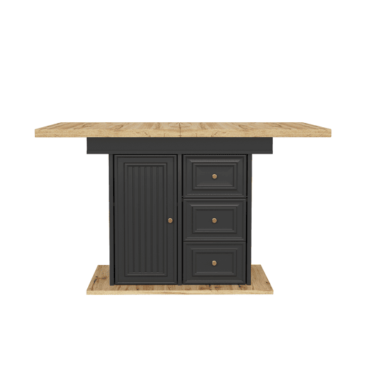 Mesa extensível 110x80x75 cm - Adequada para sala de jantar, cozinha ou terraço - Madeira natural