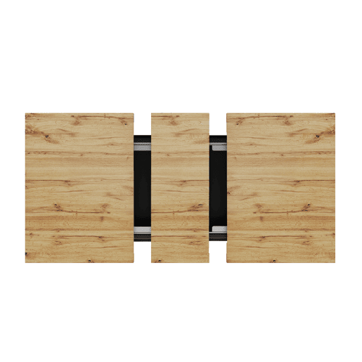 Mesa extensível 110x80x75 cm - Adequada para sala de jantar, cozinha ou terraço - Madeira natural