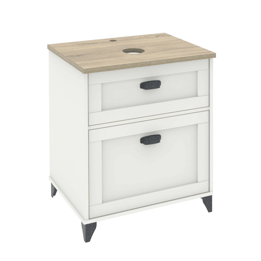 Móvel de casa de banho para lavatórios de 60 cm, Toscana Branco Mate e Carvalho Cambriano, com 1 porta e 1 gaveta (lavatório não incluído).