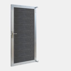 Portão de jardim Segovia 180x90 cm com chaves WPC Cinzento neu.holz