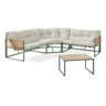Conjunto de mobiliário de jardim Karg mesa + sofá Verde Rotim casa.pro