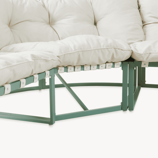 Conjunto de mobiliário de jardim Karg mesa + sofá Verde Rotim casa.pro Conjunto de mobiliário de jardim Karg mesa + sofá Verde Rotim casa.pro